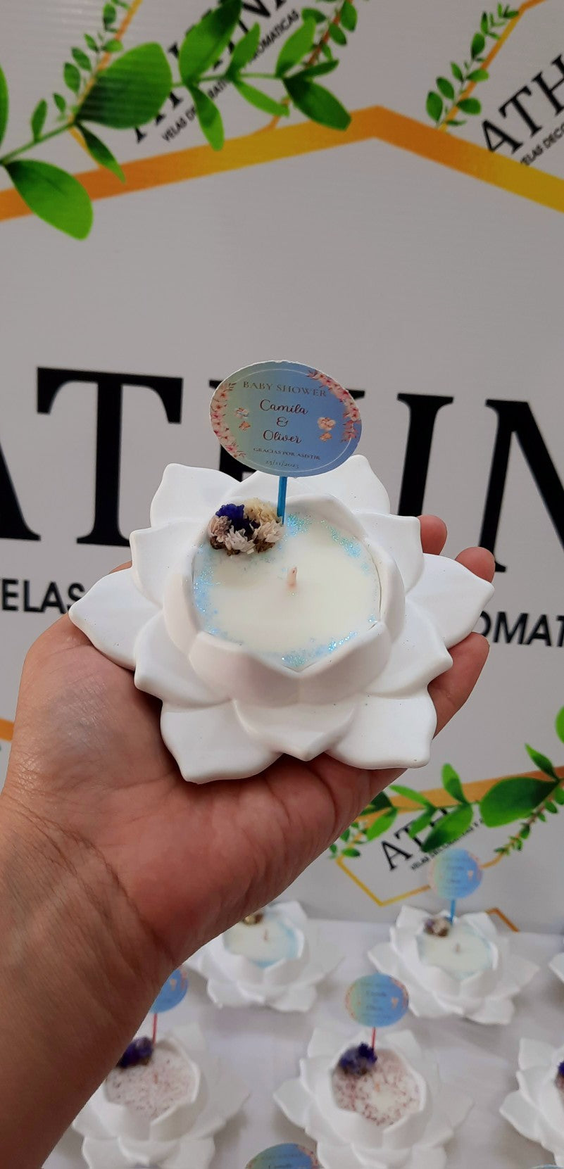 Vela flor de loto grande