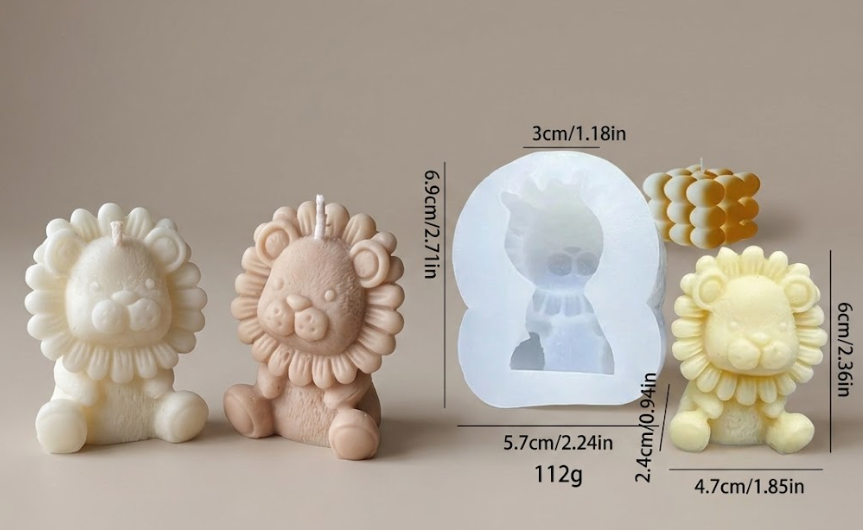 Molde de Silicón Forma de León Bebé 3D