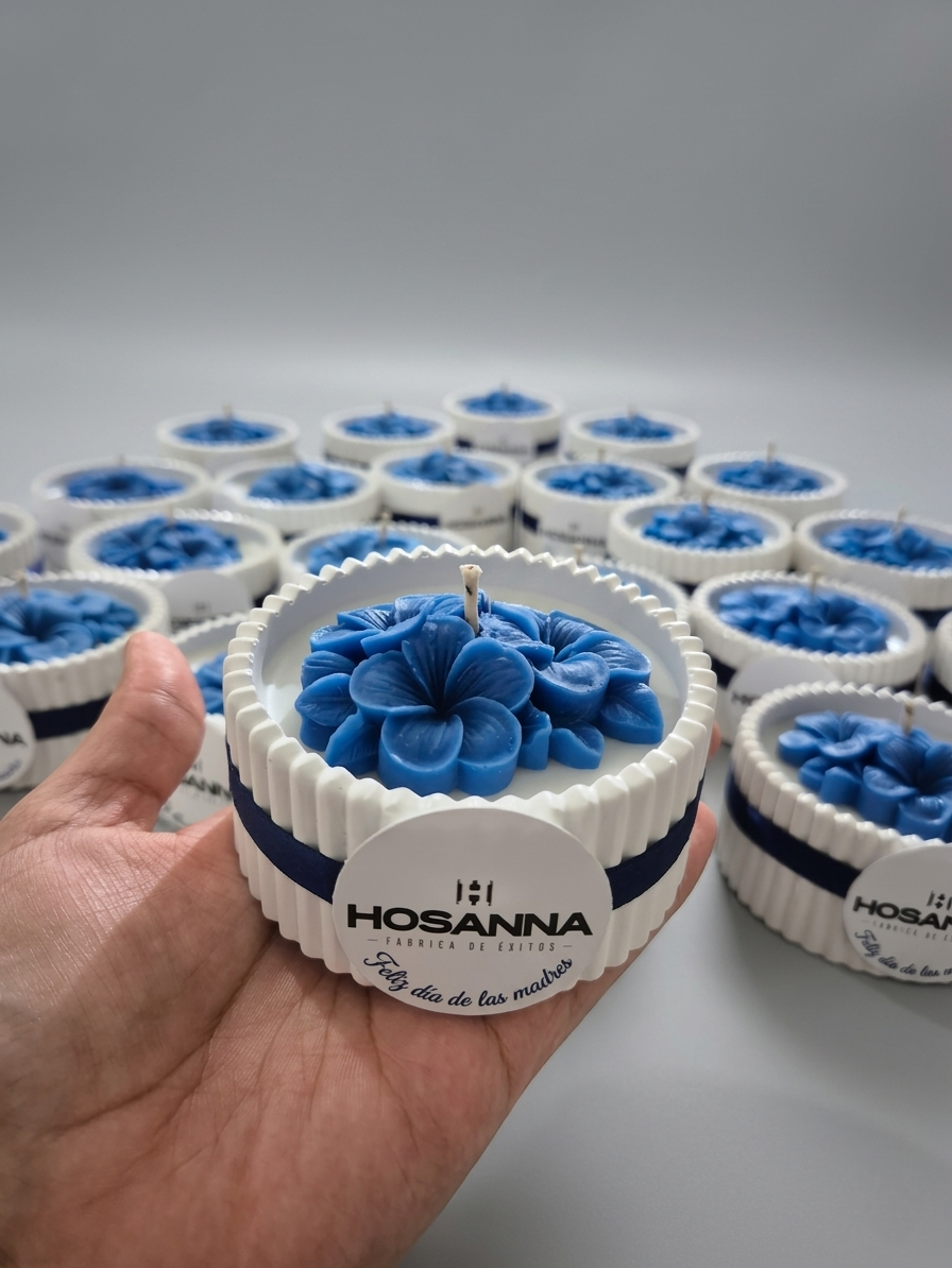 Vela flores base joyero