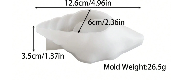Molde de Silicón Forma de Caracola / Concha Marina (3D)