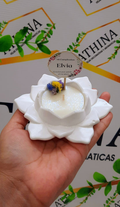 Vela flor de loto grande