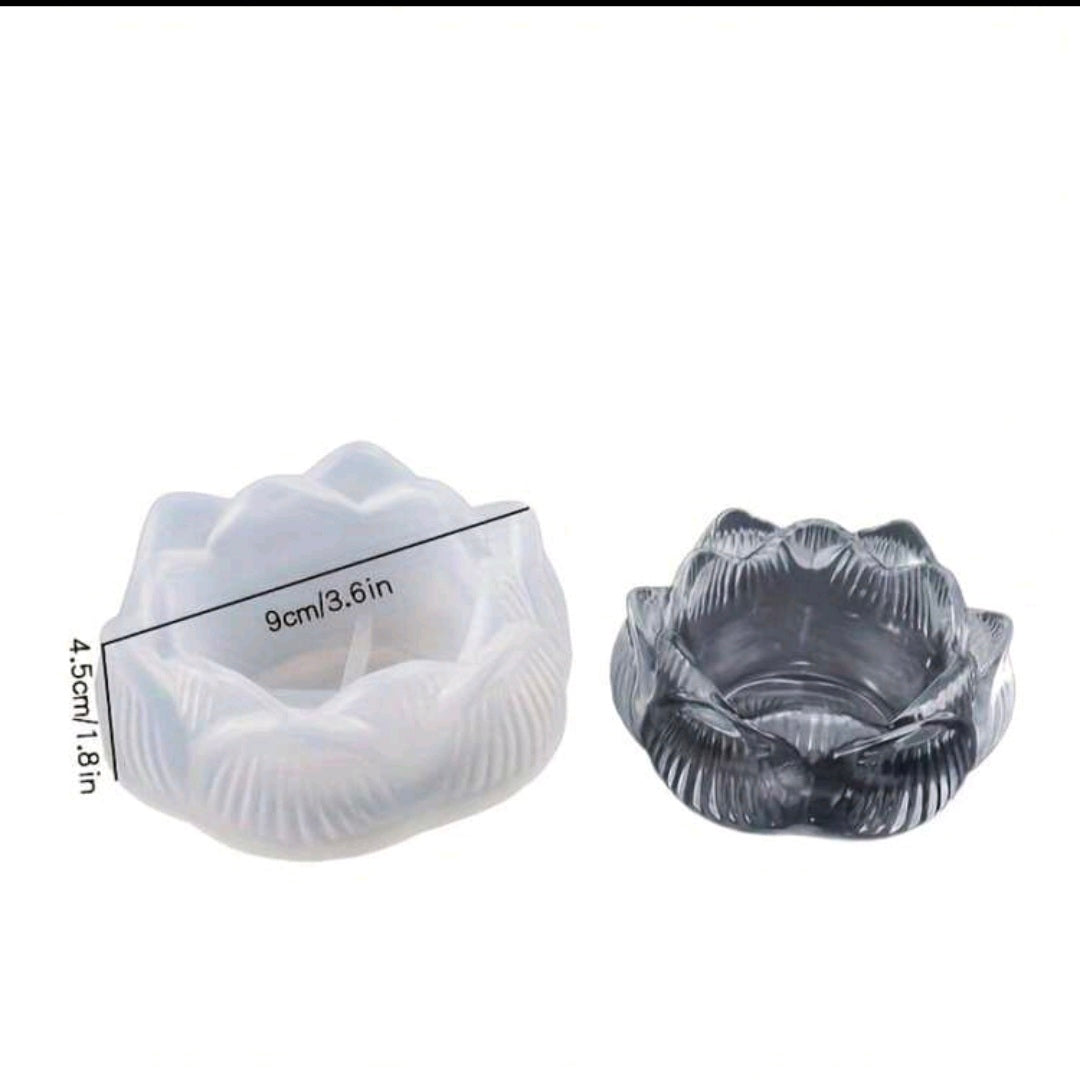 Molde de resina para portavelas de loto