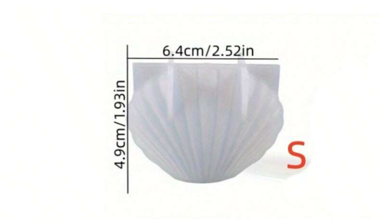 Molde de Silicón Forma de Concha Marina / Vieira 3D (Tamaño S)