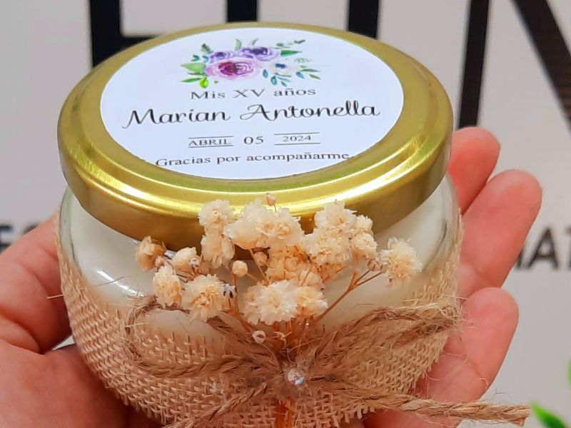 Vela aromatica 4 onzas con yute