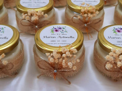 Vela aromatica 4 onzas con yute