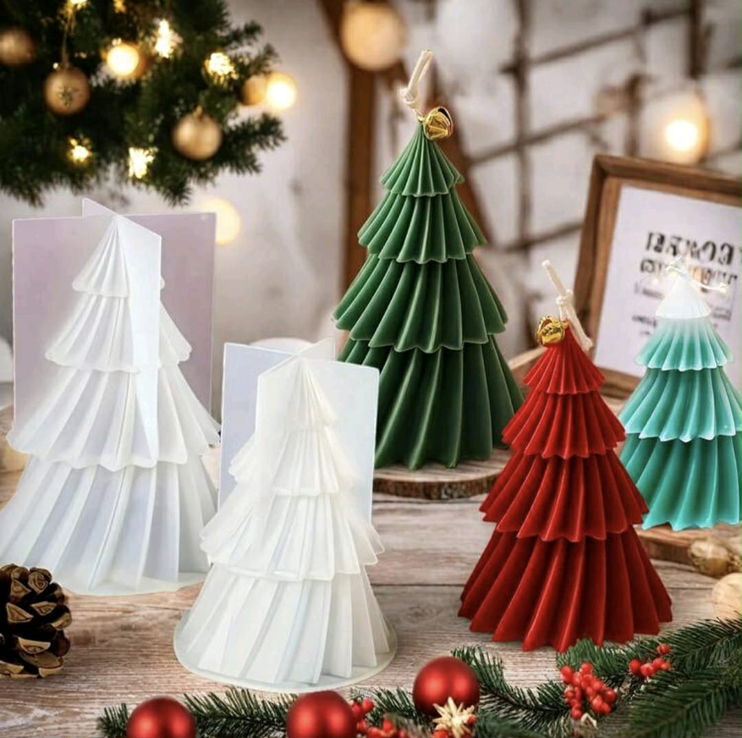 Moldes de silicona para pino de navidad, bricolaje, pinito, vela centrada, molde de resina de yeso de hormigón, artesanía de decoración del hogar