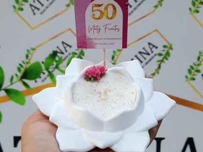 Vela flor de loto grande